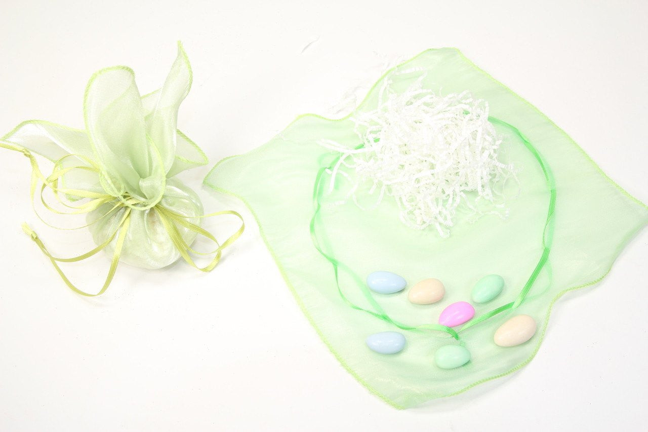 12 pcs-Organza Pouch with Satin Ribbon - Americasfavors