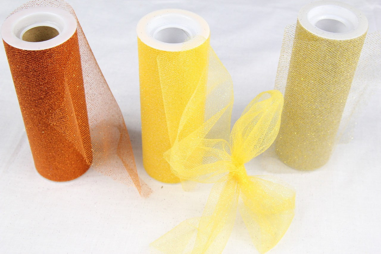 6" Glittered Tulle (10 Yards) - Americasfavors
