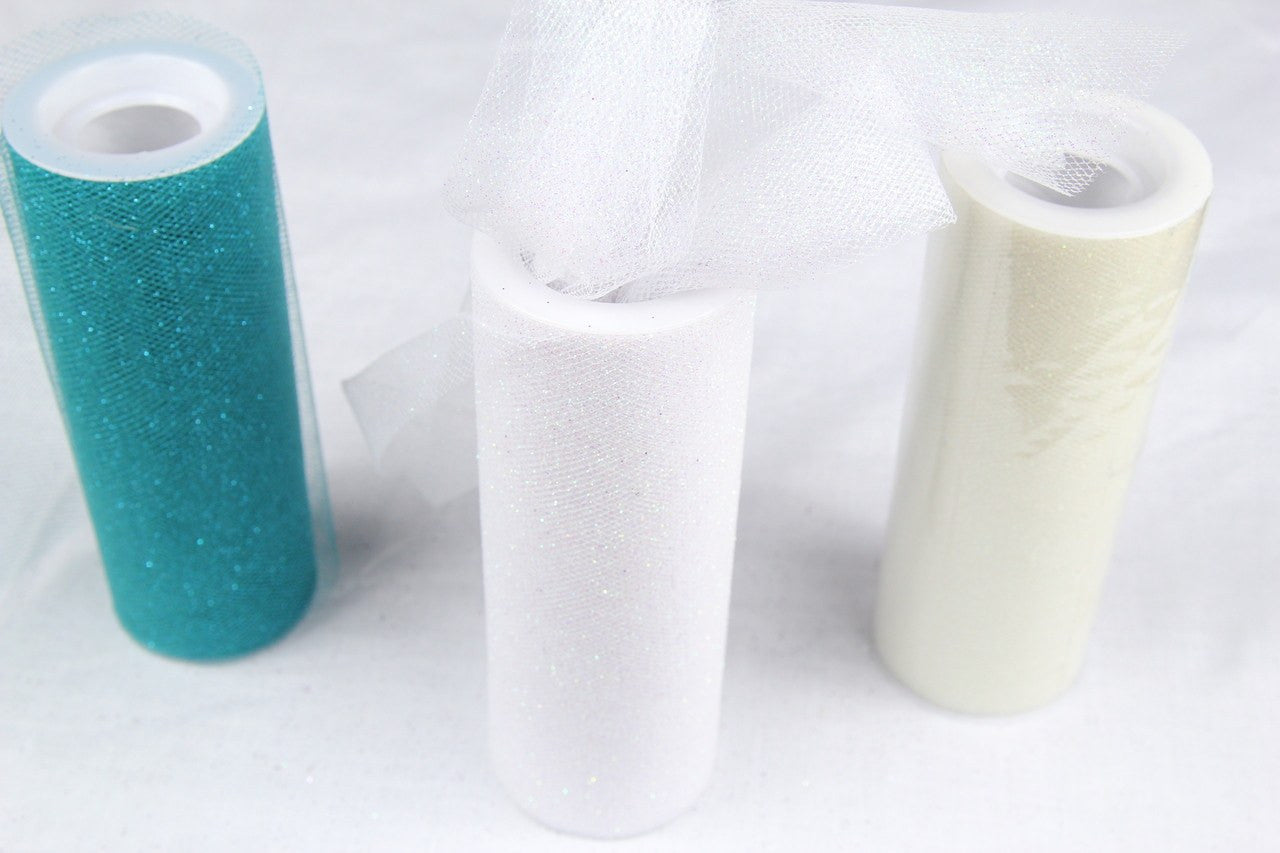 6" Glittered Tulle (10 Yards) - Americasfavors