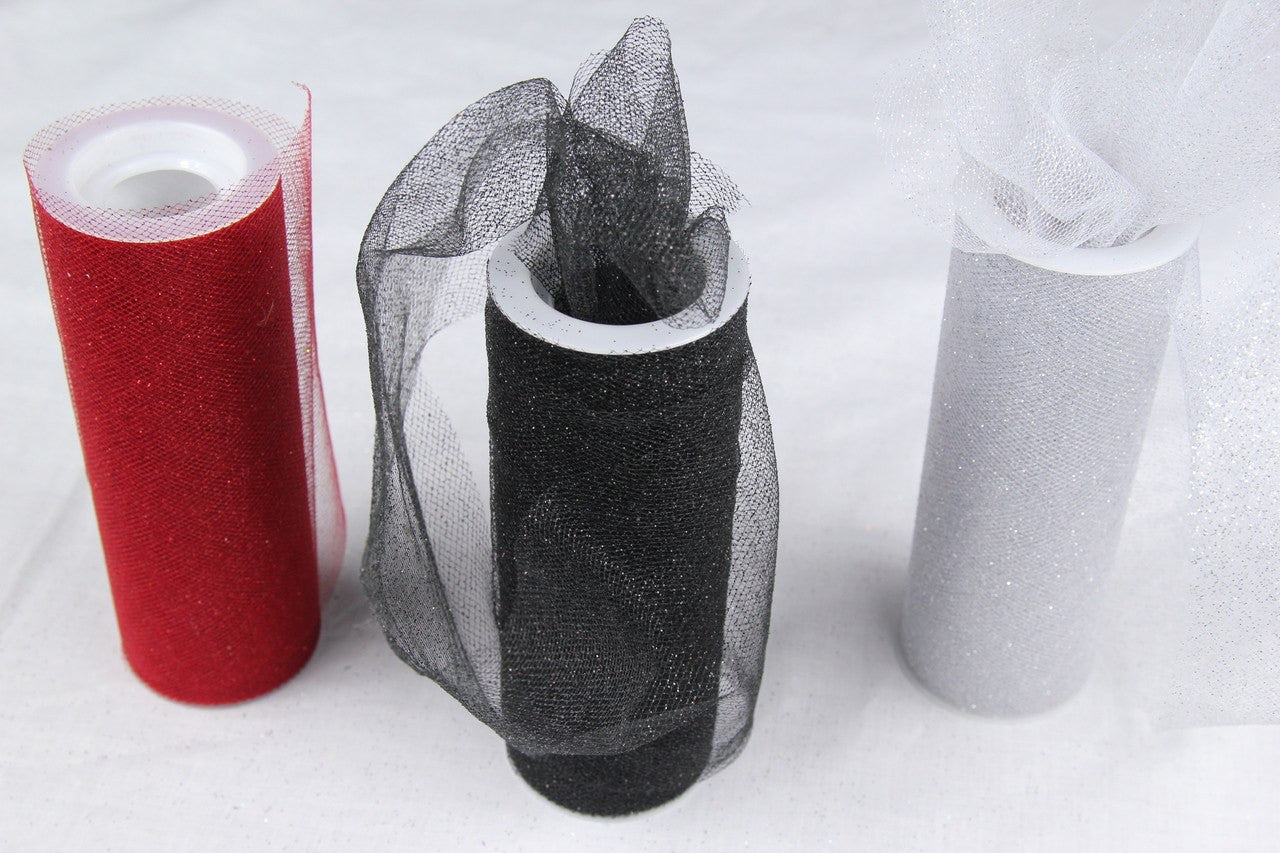 6" Glittered Tulle (10 Yards) - Americasfavors