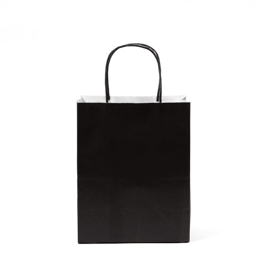 12 pcs- Solid Black Color Kraft Bag 8" x 10"