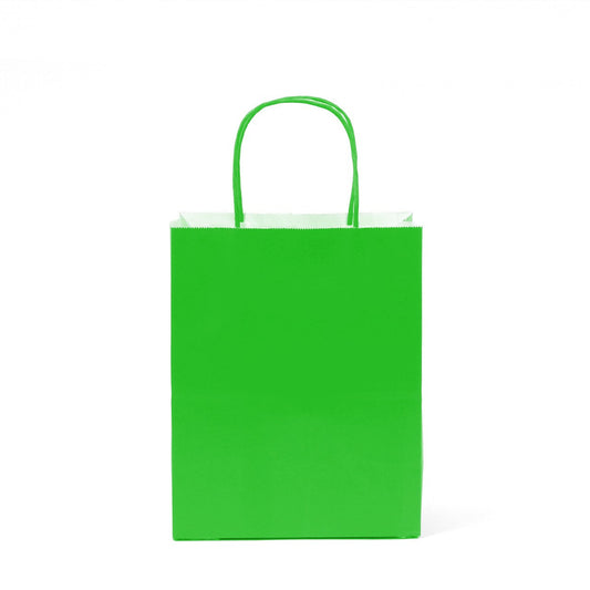 12 pcs- Solid Green Color Kraft Bag 8" x 10"