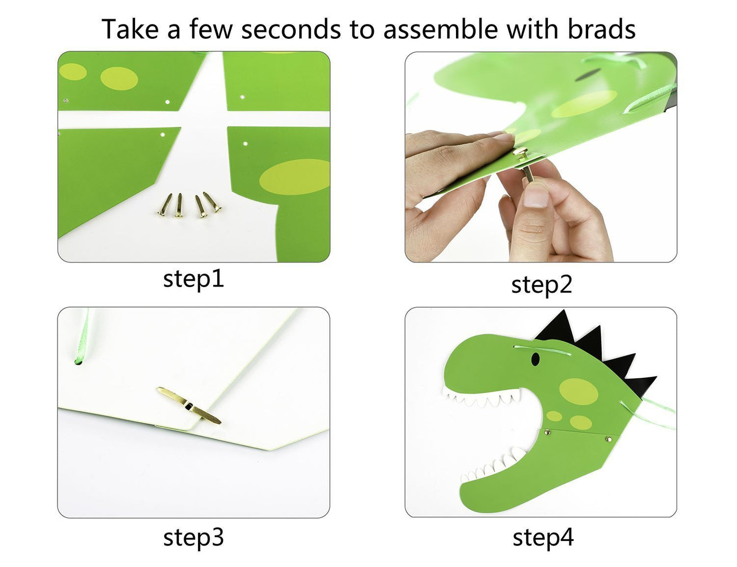 Green Dinosaur Happy Birthday Party Banner Decoration