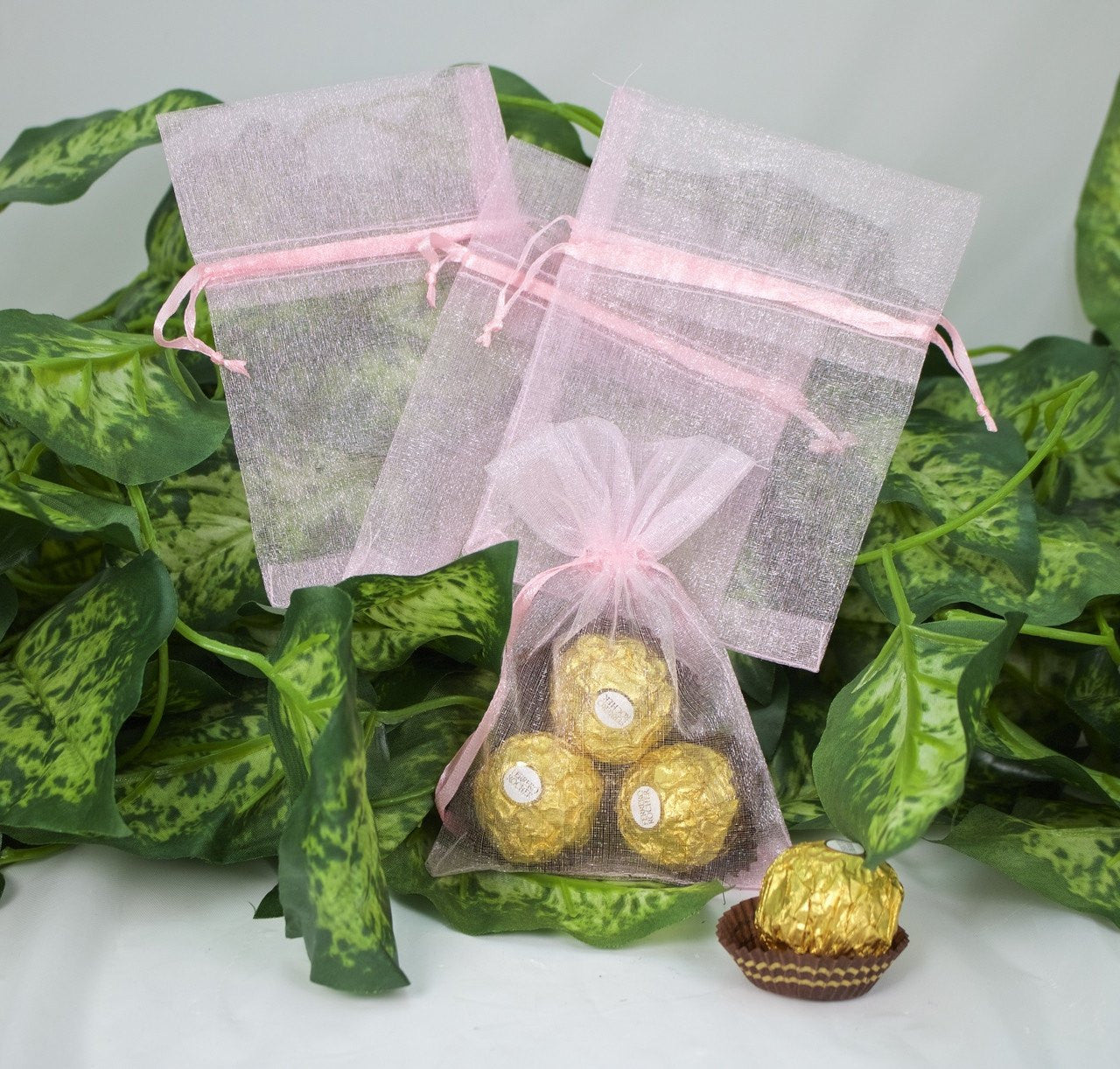 12 pcs-Organza Pouch 4" x 5" - Americasfavors