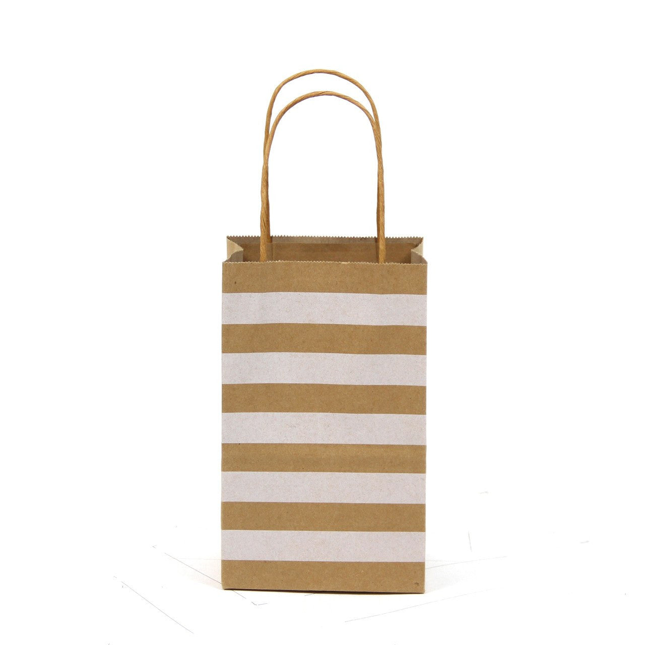 12 pcs- Stripe Brown Kraft Bag 5" x 8.25"