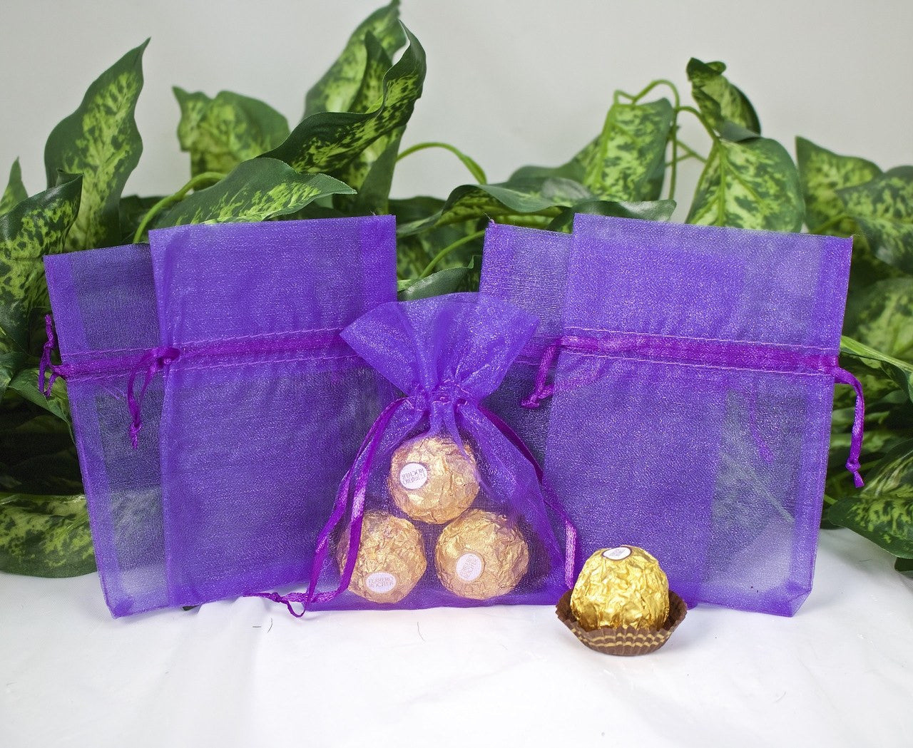 12 pcs-Organza Pouch 4" x 5" - Americasfavors