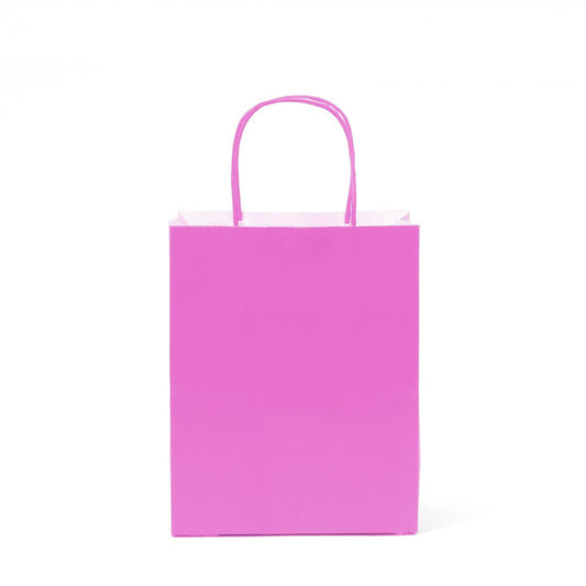 12 pcs- Solid Hot Pink Color Kraft Bag 8" x 10"