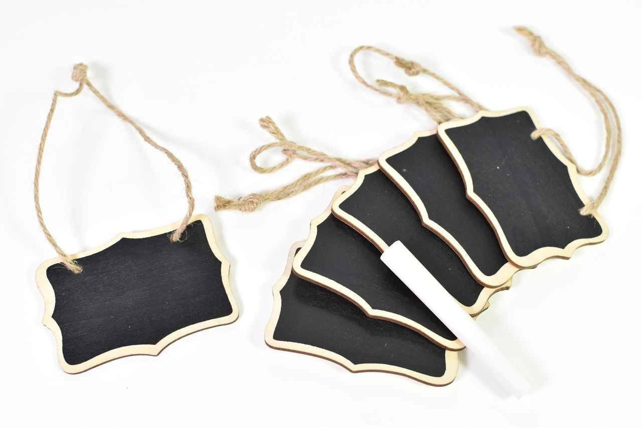 6 pcs - Chalkboard hanging signs