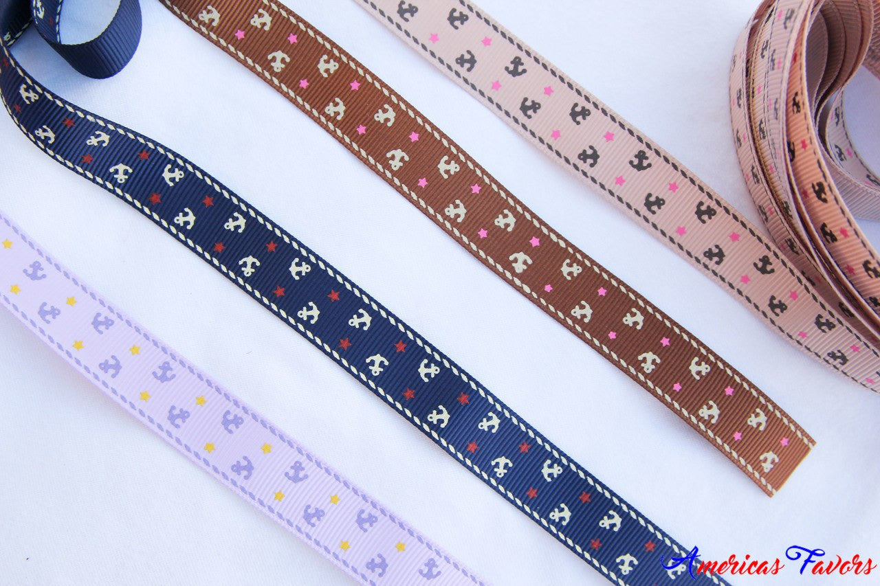 5/8" Anchor Ribbon (3 yards)