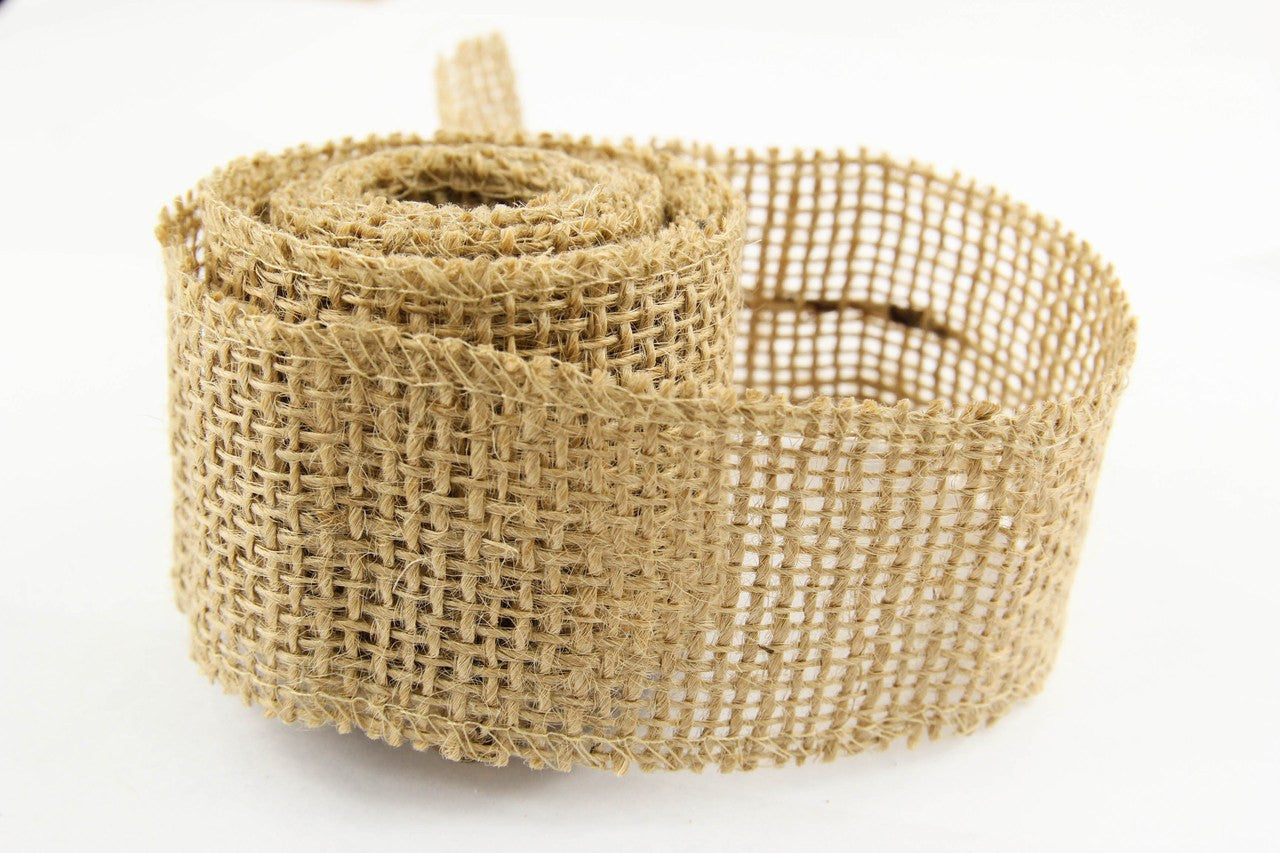 2.5" x 3 yds - Burlap w/Fringe Ribbon