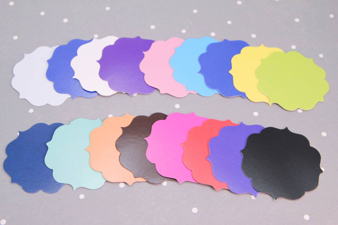 12 piece - 1.75" Paper Cloud Die-cuts (Glossy) - Multi-Use - Tags