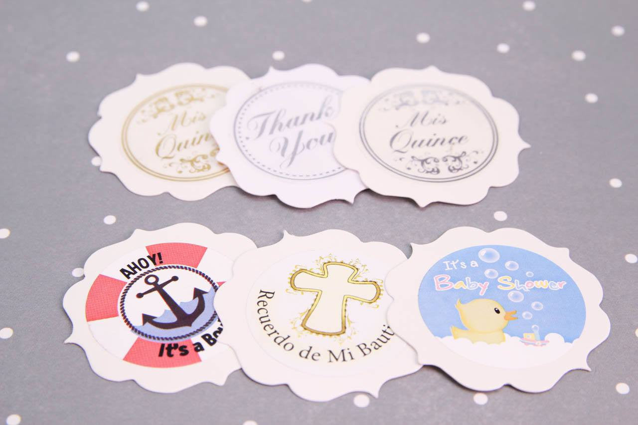 12 piece - 1.75" Paper Cloud Die-cuts (Glossy) - Multi-Use - Tags