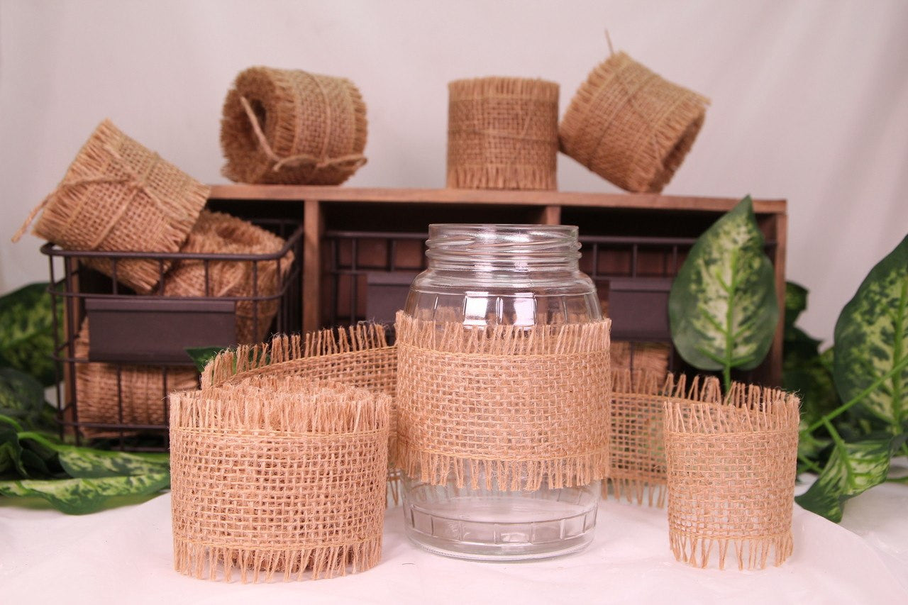 2.5" x 3 yds - Burlap w/Fringe Ribbon