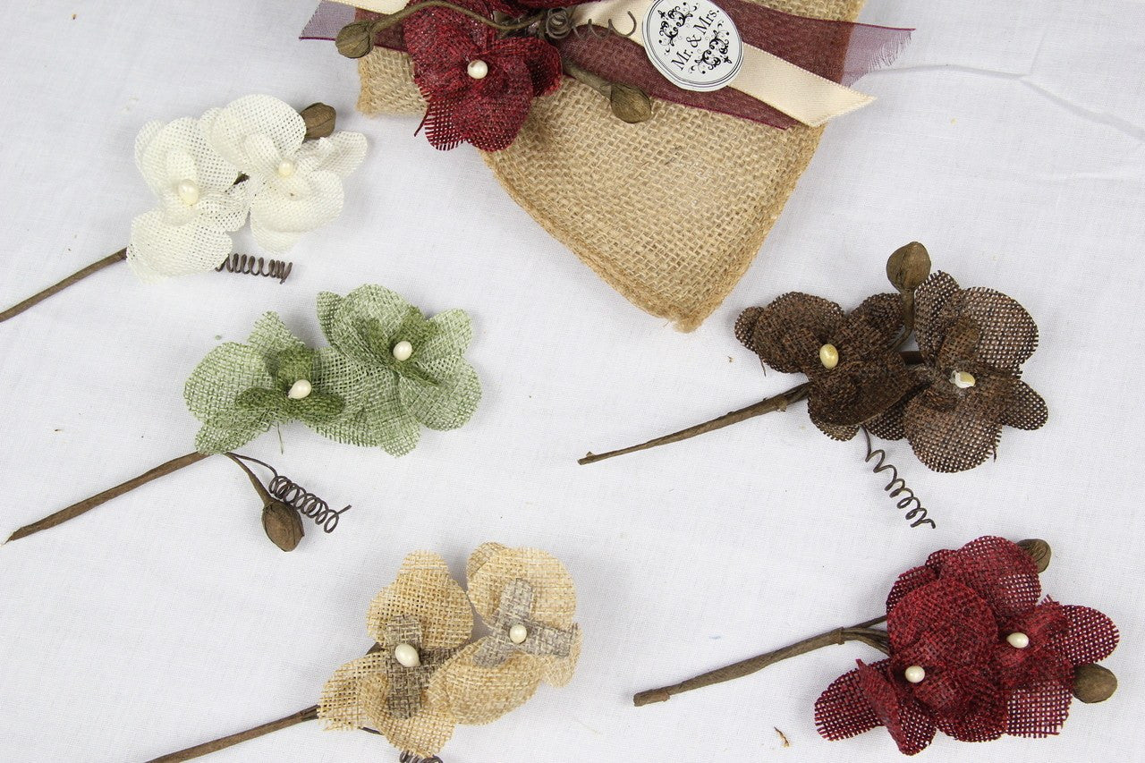 12 pcs-Rose Petal Burlap