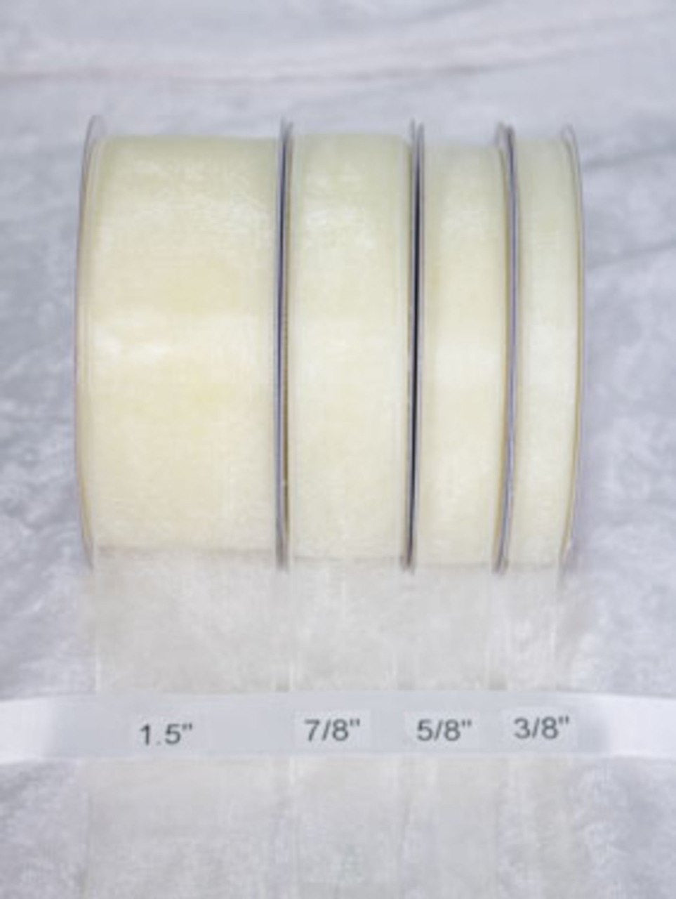 25 yards-Ivory Organza Ribbon (3/8", 5/8", 7/8", 1.5" )