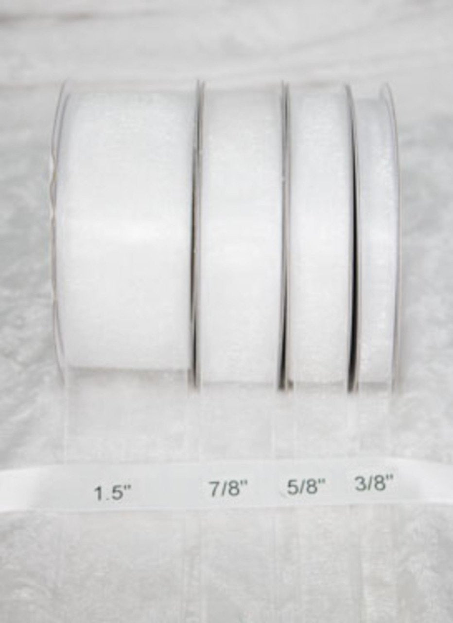 25 yards-White Organza Ribbon (3/8", 5/8", 7/8", 1.5" )