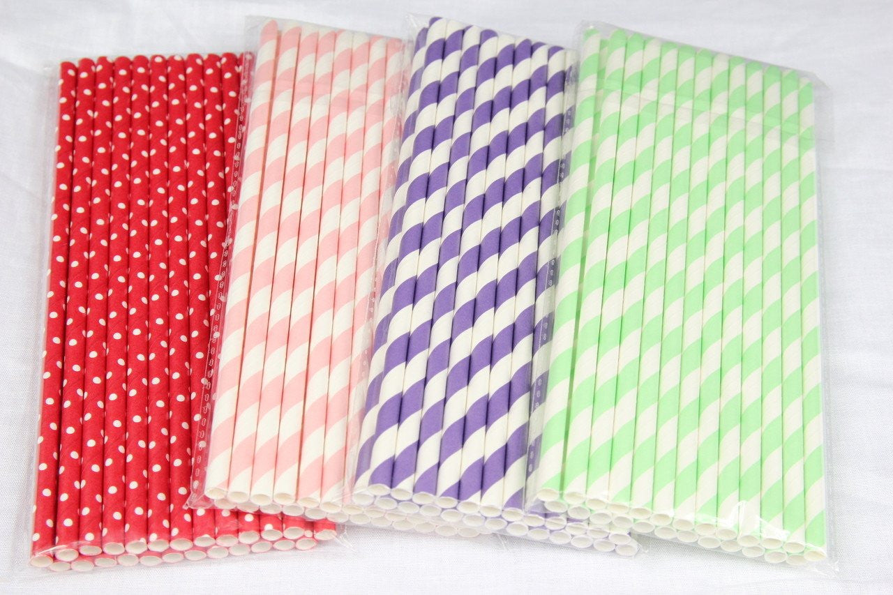 25 pcs, Color Paper Straw