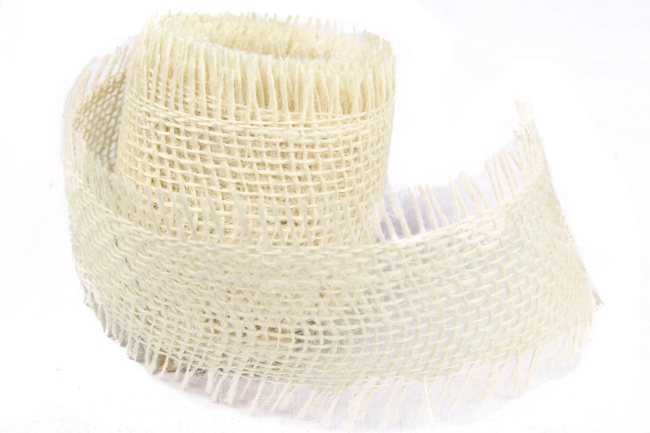 2.5" x 3 yds - Burlap w/Fringe Ribbon