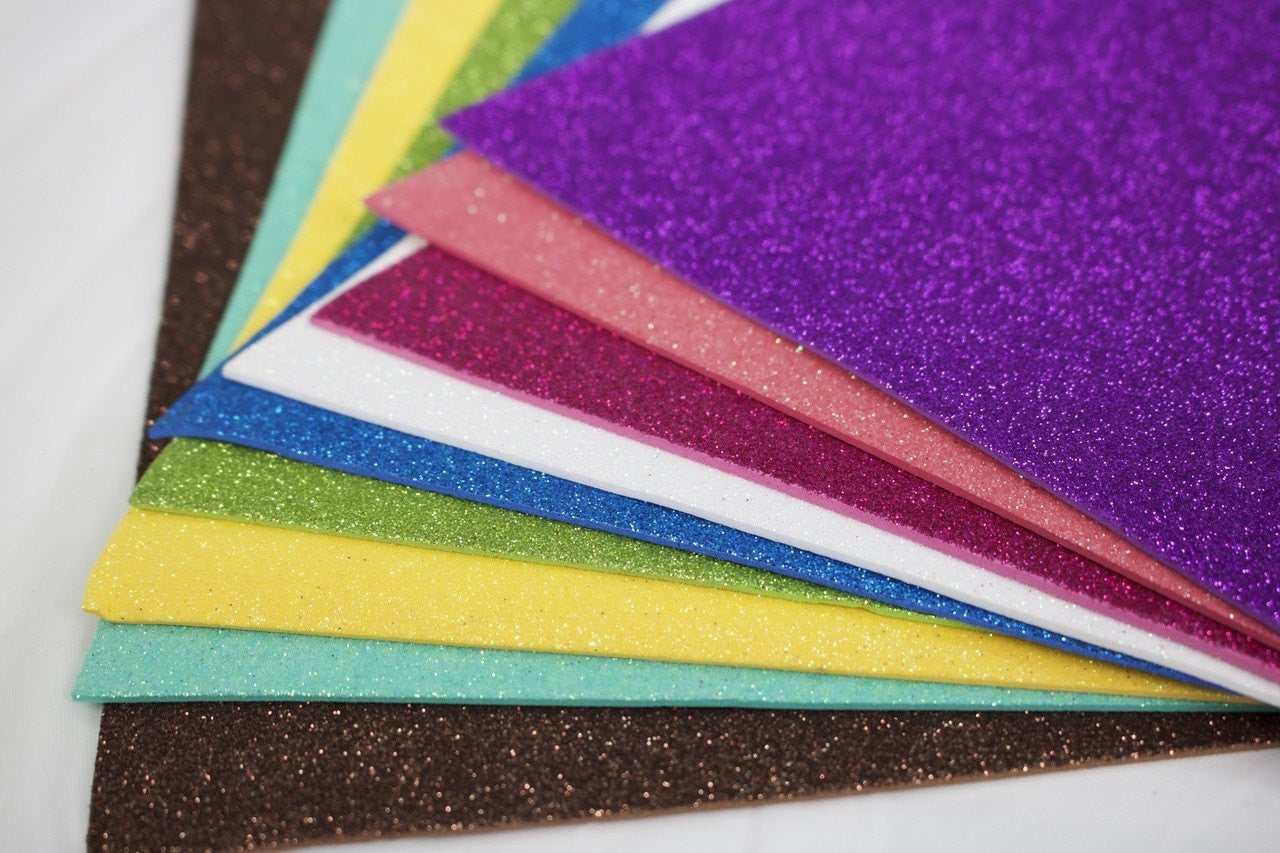Glittered Colored Foam Sheets (10 Sheets) – Americasfavors