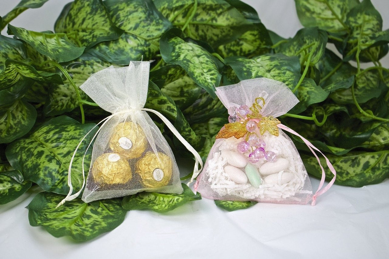 12 pcs-Organza Pouch 4" x 5"