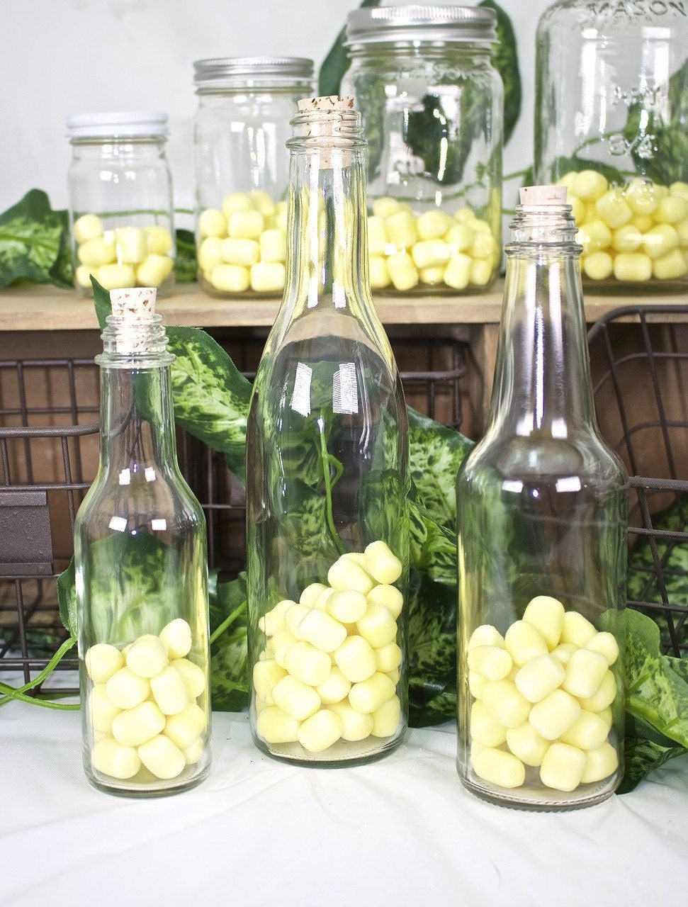 12 pieces- Glass Bottles (5 oz, 10 oz & 12 oz)