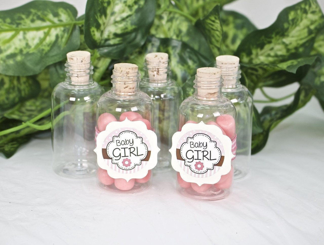 12 pcs- 3.25" Plastic Flask Bottle with cork