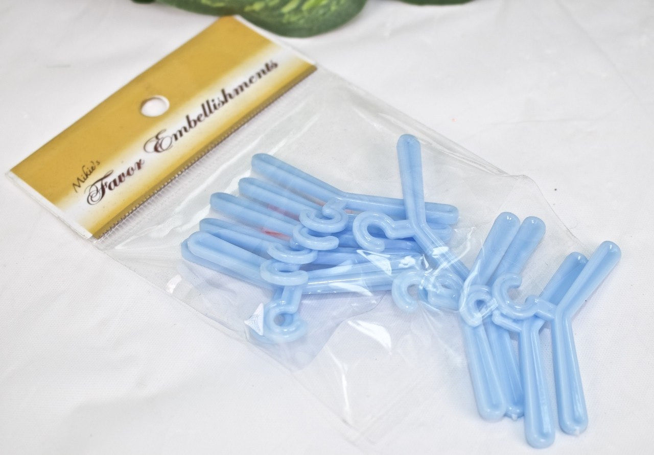 12 pcs; 2.25"- Plastic Hangers (Pink & Blue)