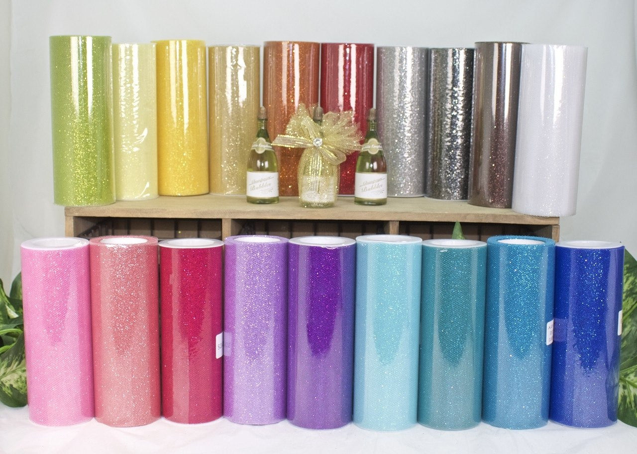 10 yds- 6" Glittered Tulle