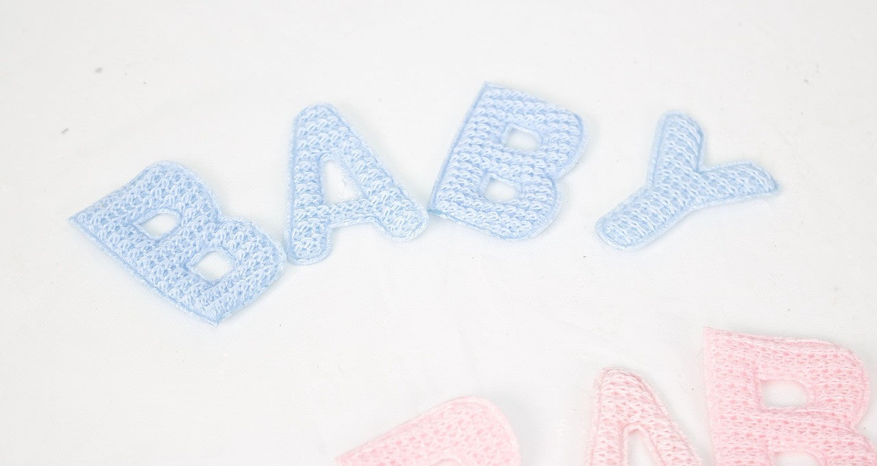 2 Set- "BABY" Cotton Laser Cut (Blue/Pink)