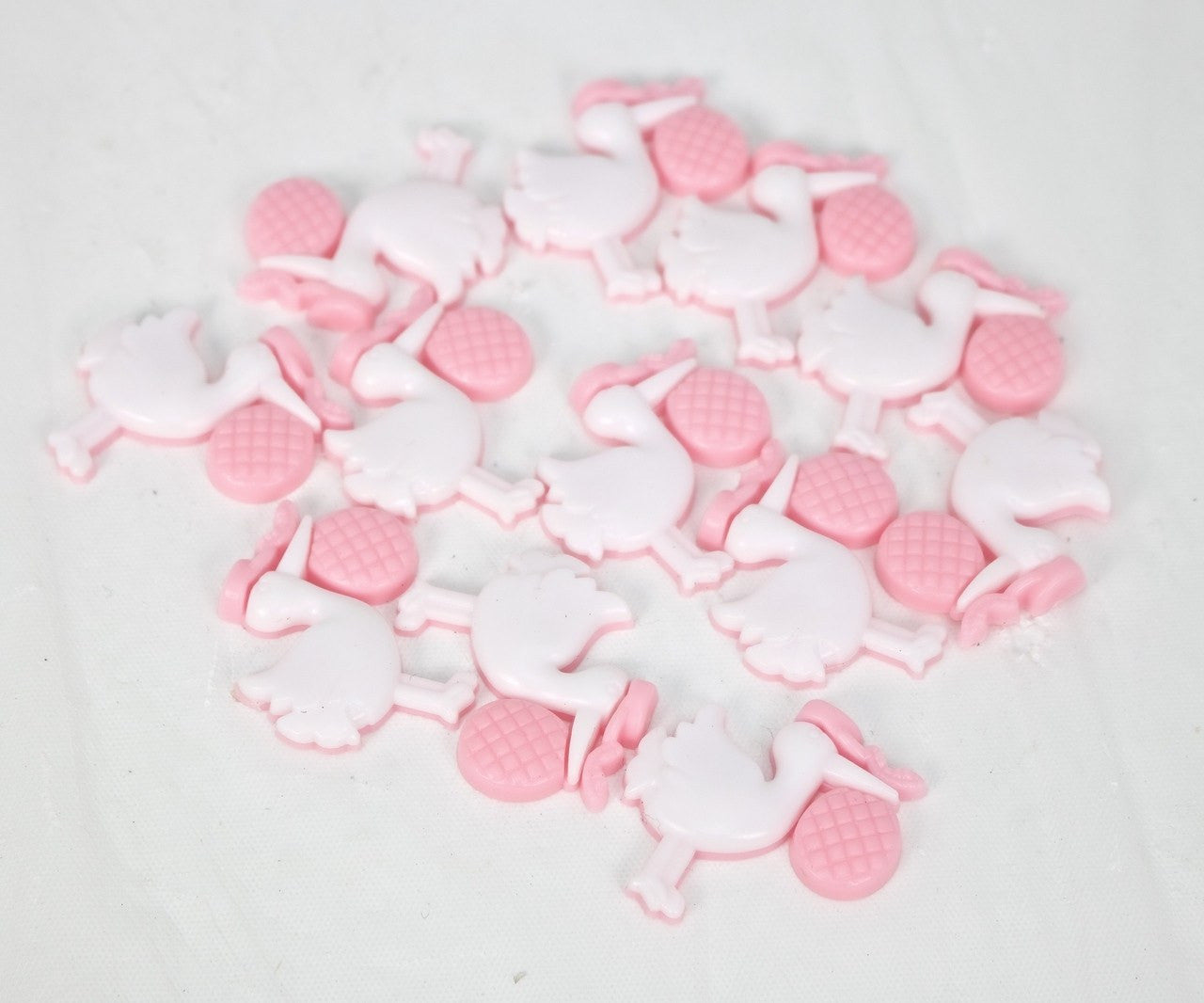 12 pcs-Plastic Storks (Pink)