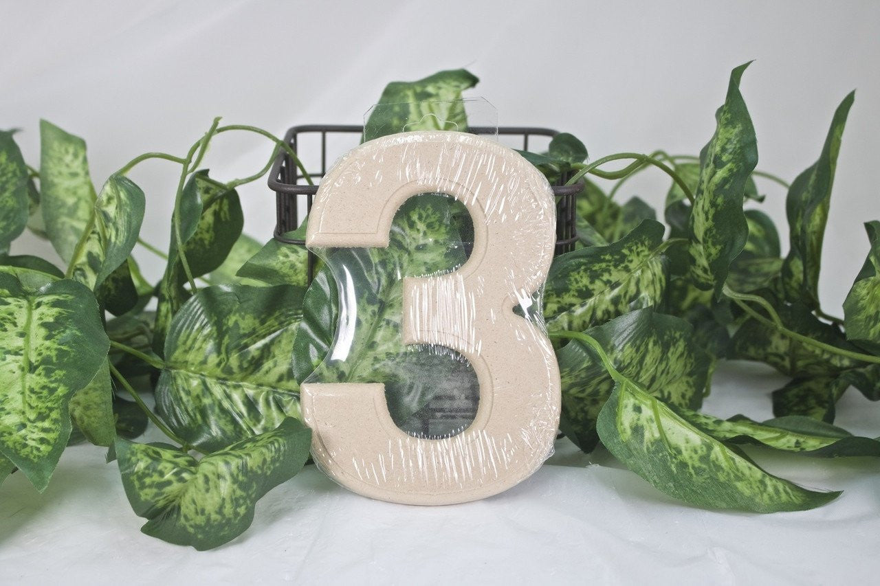 1pc- 6" Wooden Number "3"