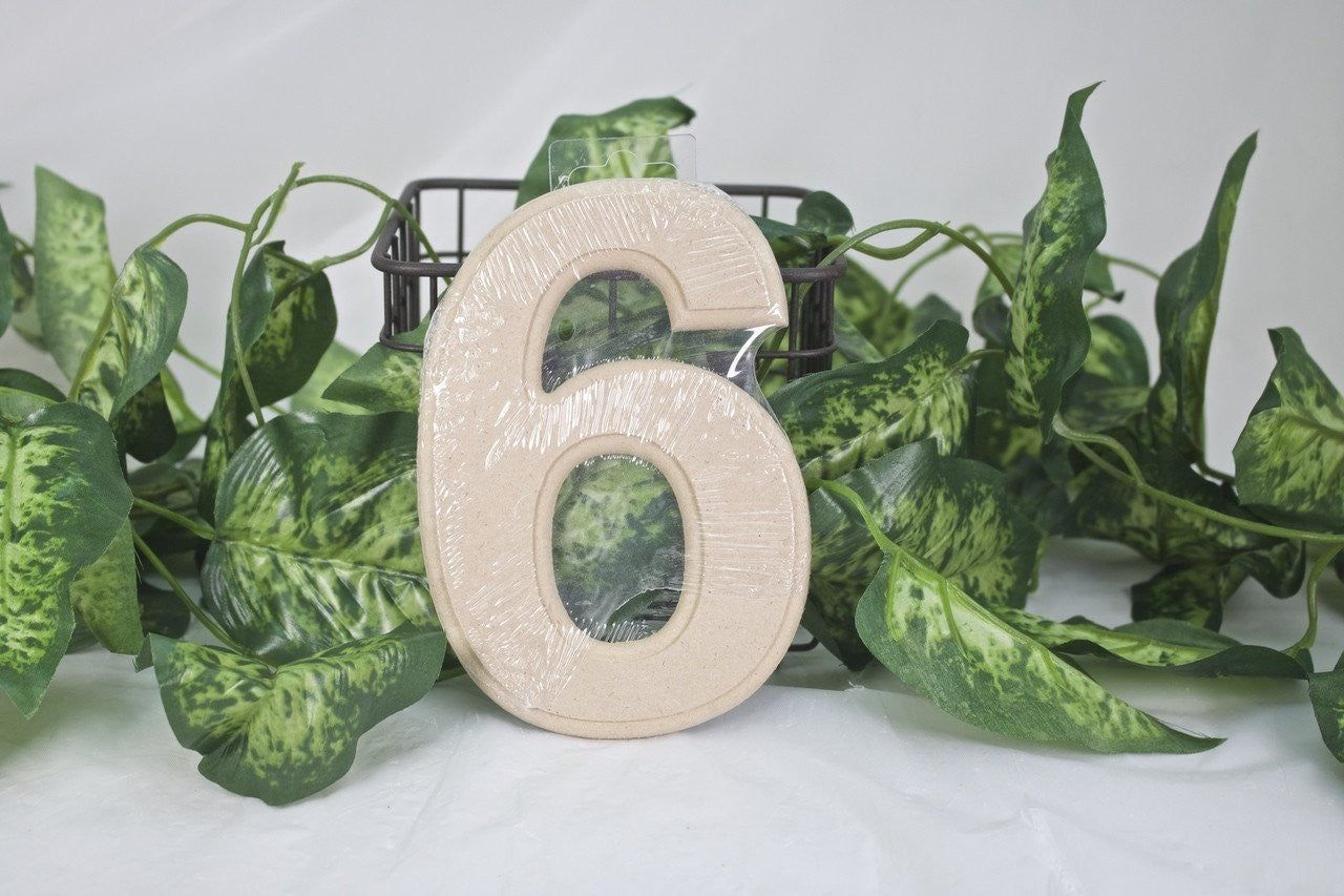 1pc- 6" Wooden Number "6"
