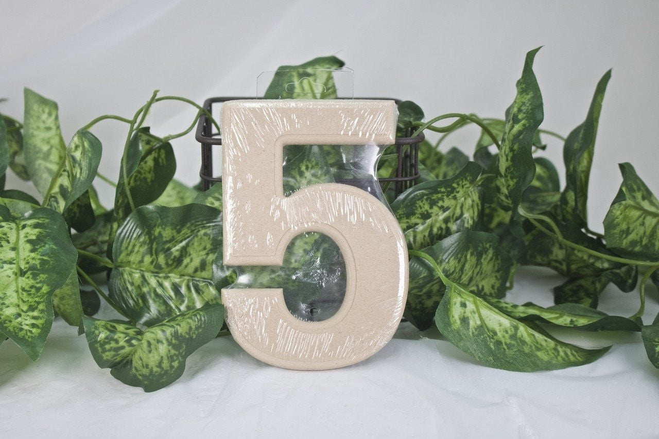 1pc- 6" Wooden Number "5"