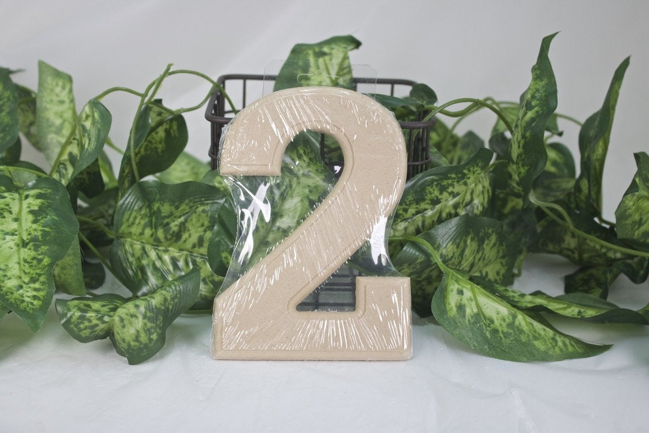 1pc- 6" Wooden Number "2"