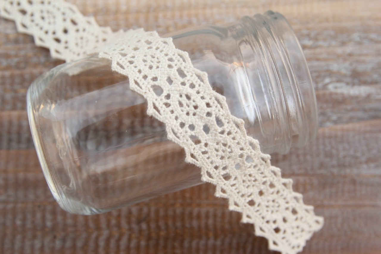 4 yards- 3/4" Ivory Crochet Look Lace Triangle Edge