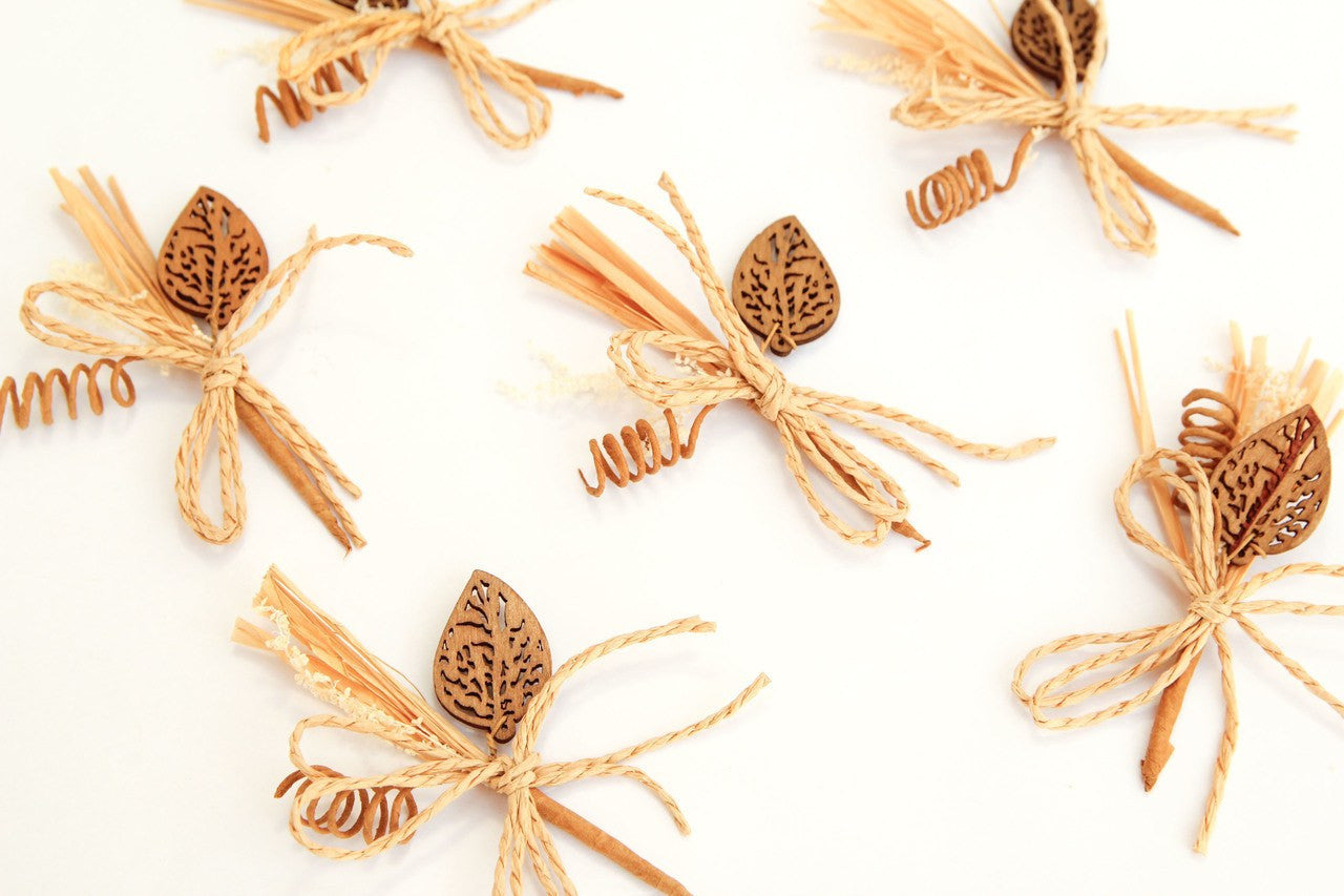 12 pcs-Wheat & Leaf Embellishment