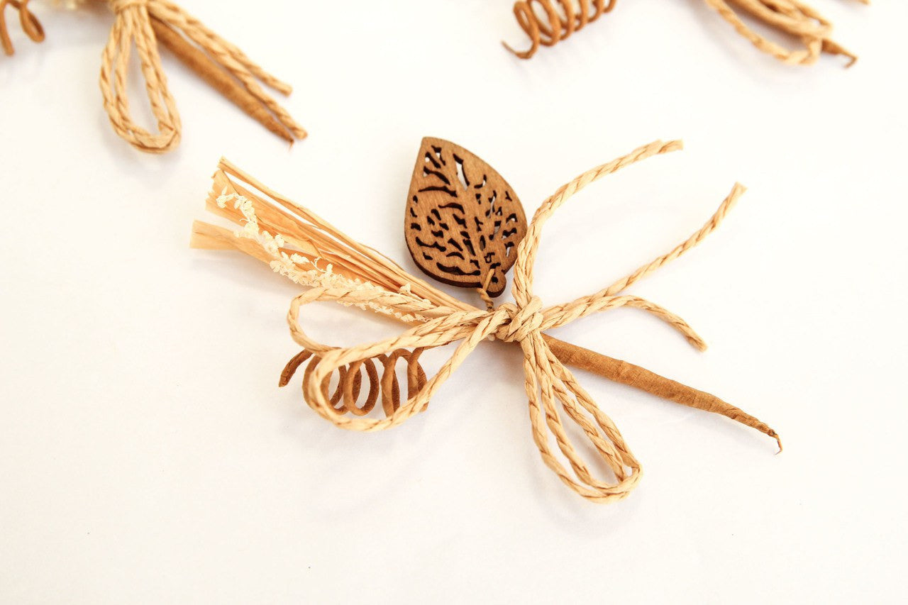 12 pcs-Wheat & Leaf Embellishment