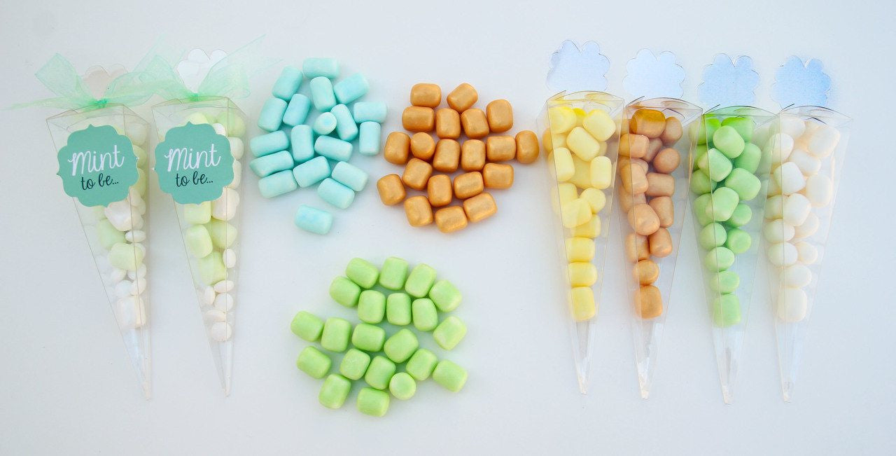 12 pcs-Transpararent Cone Favor Box