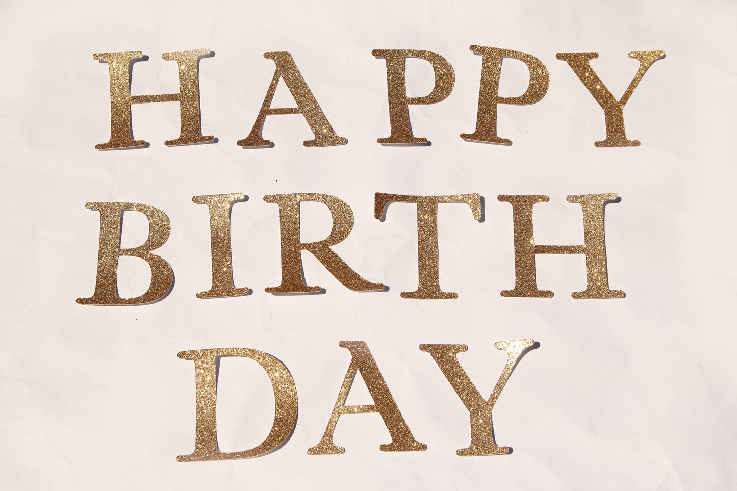 Happy Birthday Gold Glittered Letter Diecuts (1 set)