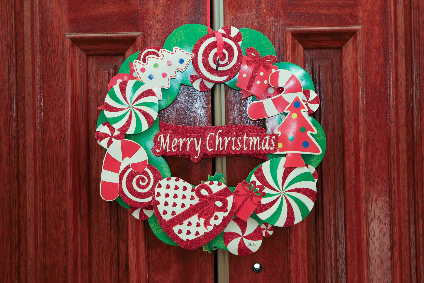 Merry Christmas Glittered Paper Assorted X-Mas Wreath
