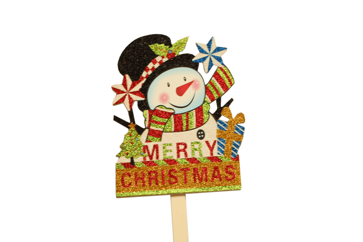 Merry Christmas Presents, Snowflakes, Tree & Snowman Pick