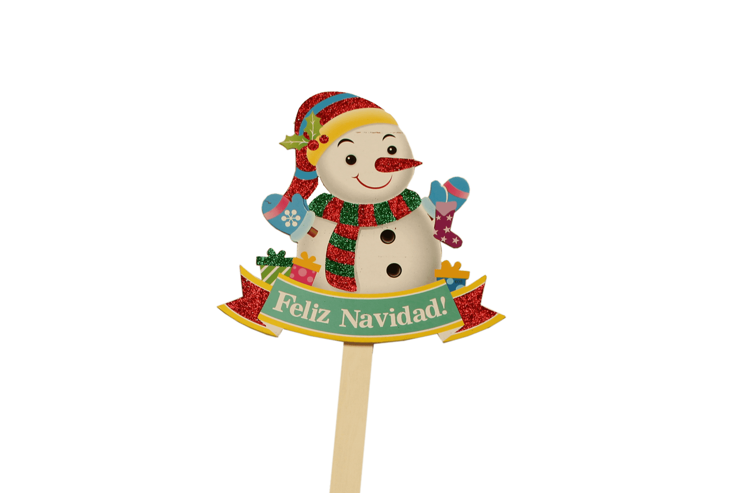 Feliz Navidad! Snowman with Gift Picks