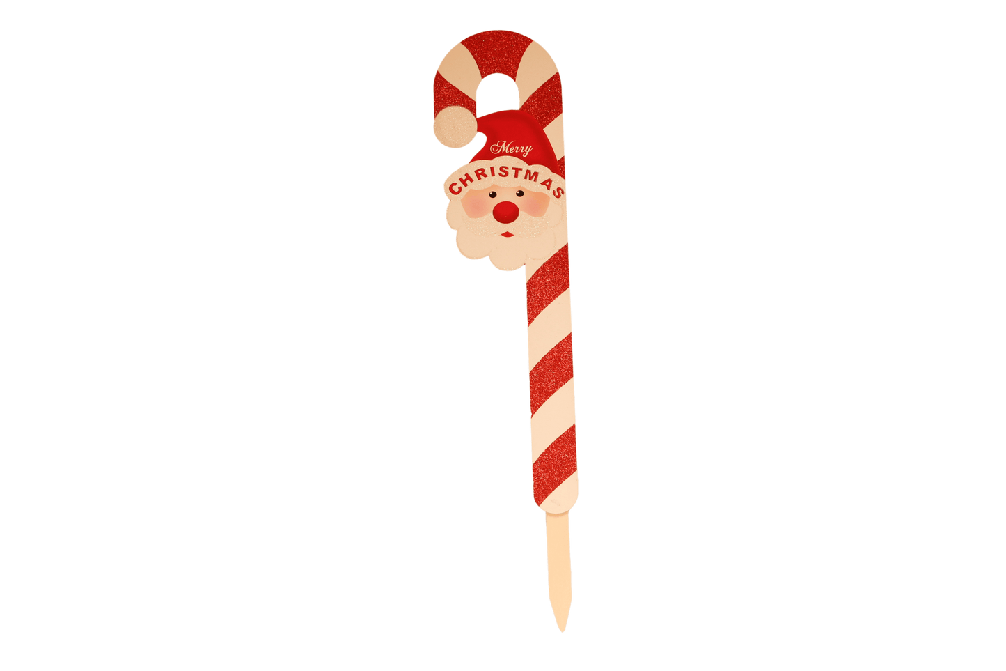 Merry Christmas Santa Claus Candy Cane Pick (1 piece)