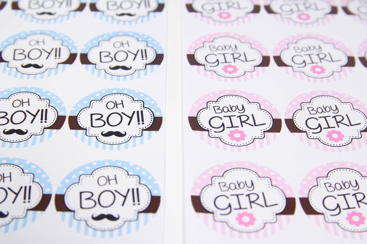24 pcs-"It's a Boy!" and "It's a Girl!" stickers