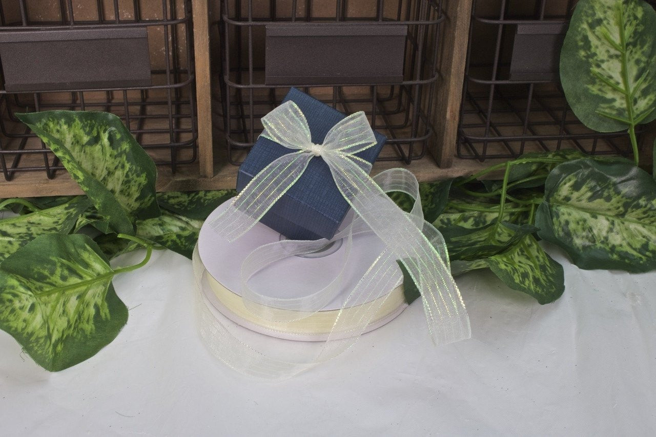 50 yards-Ivory Corsage Ribbon (3/8" & 5/8")
