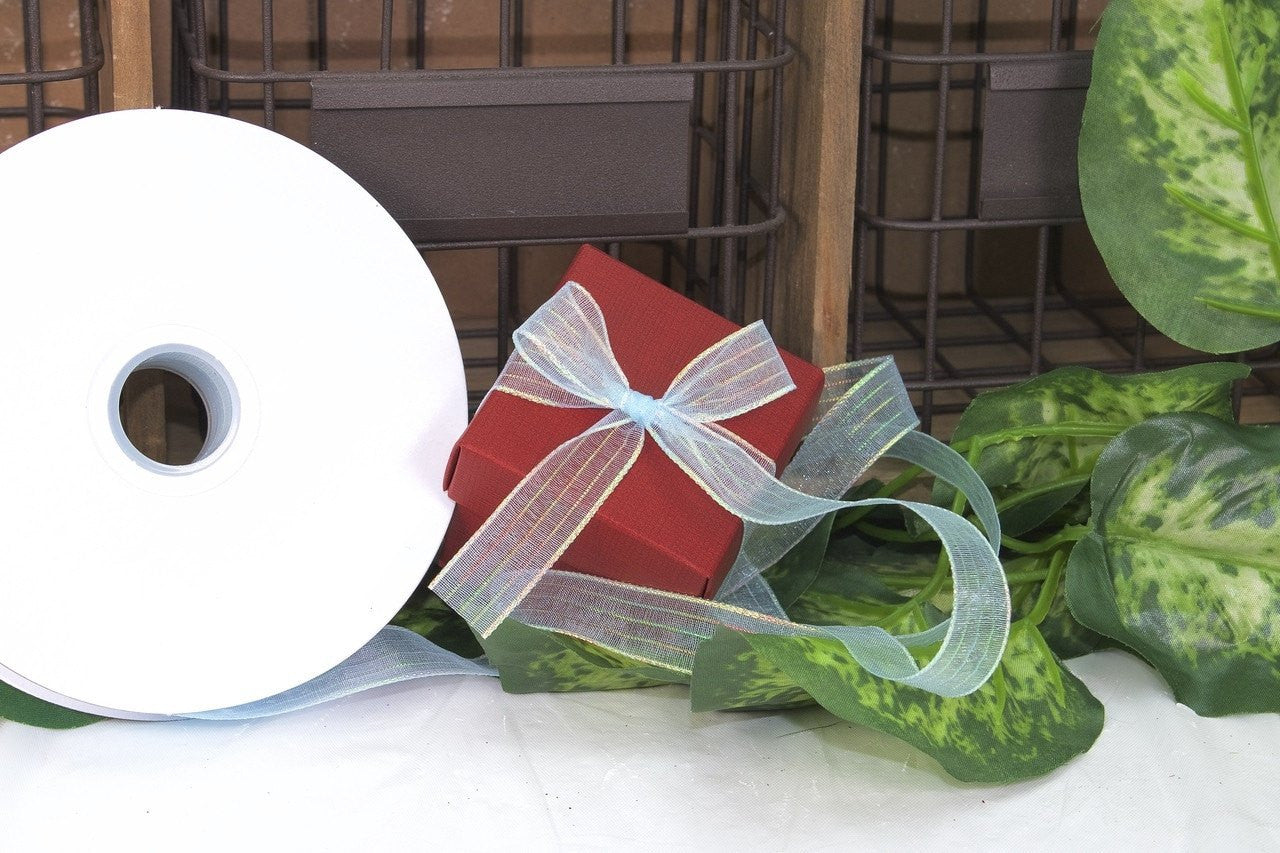 50 yards-Light Blue Corsage Ribbon (3/8" & 5/8")