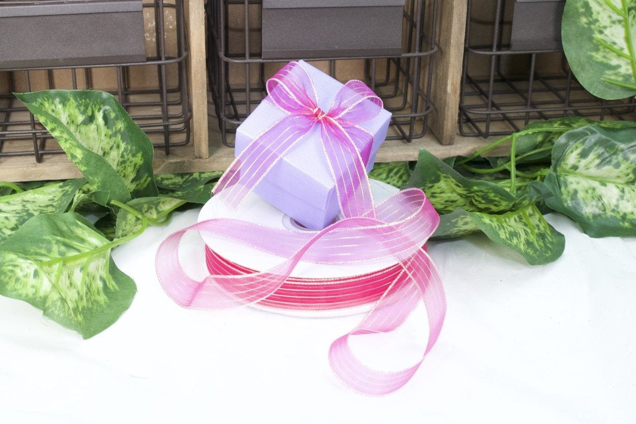 50 yards-Magneta Corsage Ribbon (3/8" & 5/8")