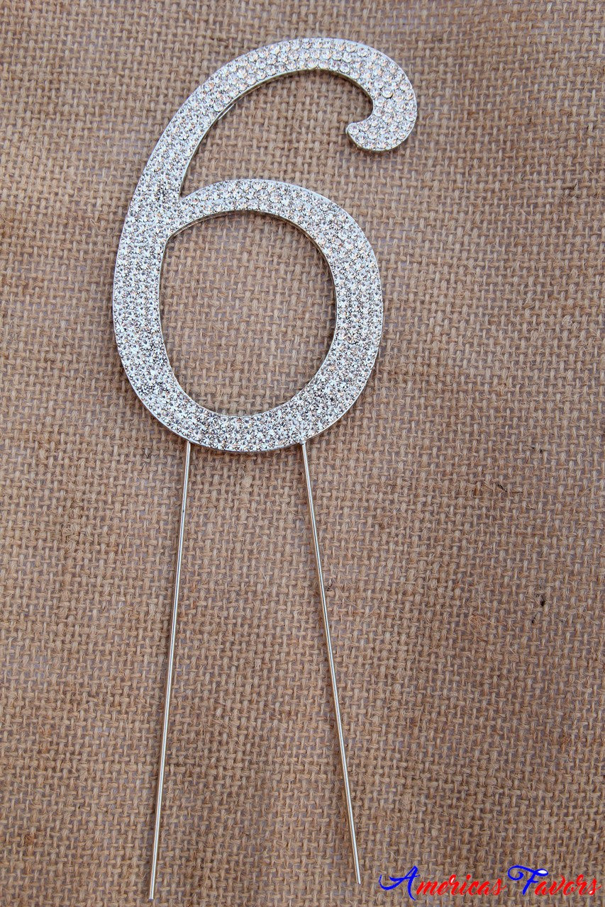 1 pc-Rhinestone Numbers Cake Topper (0-9)