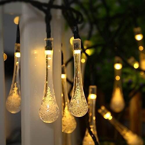 LED Solar Powered String Water Droplets Lights Outdoor Decoration (30 LED with 8 Modes)