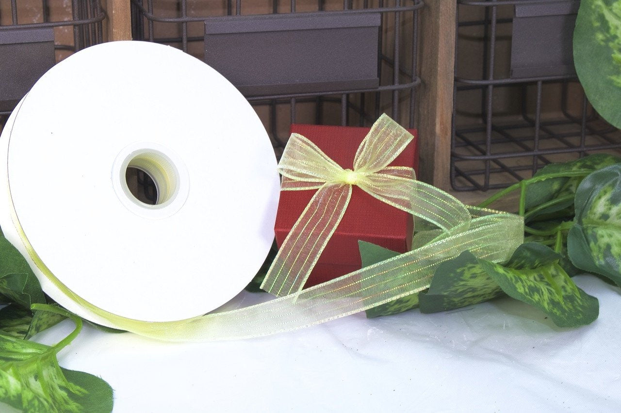 50 yards-Yellow Corsage Ribbon (3/8" & 5/8")